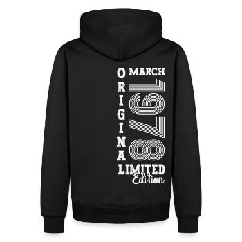 Mars Né 1978 45e anniversaire Mann Original - Sweat à capuche Premium bio Homme - noir - Dos - Nico (187cm)