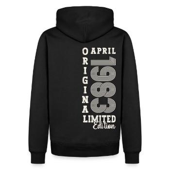 40e anniversaire homme avril né 1983 original - Sweat à capuche Premium bio Homme - noir - Dos - Nico (187cm)