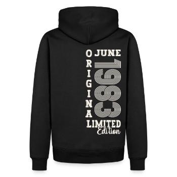 40th Birthday Man June Year 1983 Original - Men’s Premium Organic Hoodie - black - Back - Nico (187cm)