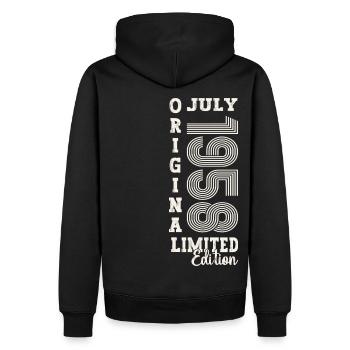 65. Geburtstag Mann Juli Jahrgang 1958 Legendary - Männer Premium Bio Hoodie - Schwarz - Hinten - Nico (187cm)