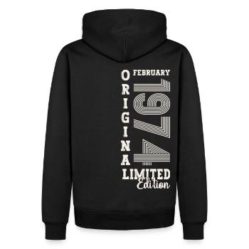 Février né 1974 49ème anniversaire cadeau homme - Sweat à capuche Premium bio Homme - noir - Dos - Nico (187cm)
