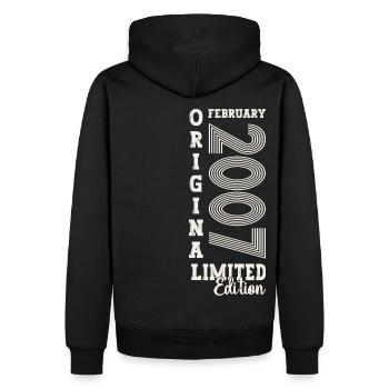 February vintage 2007 16th birthday gift man - Men’s Premium Organic Hoodie - black - Back - Nico (187cm)
