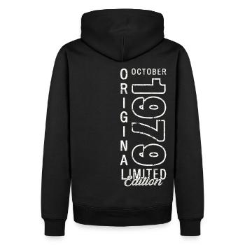 44th Birthday Gift Husband October Vintage 1979 - Men’s Premium Organic Hoodie - black - Back - Nico (187cm)
