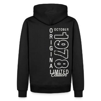 45th Birthday Gift Husband October Vintage 1978 - Men’s Premium Organic Hoodie - black - Back - Nico (187cm)