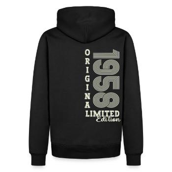 Cadeau original vintage 1958 64ème anniversaire - Sweat à capuche Premium bio Homme - noir - Dos - Nico (187cm)