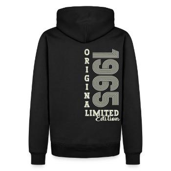 Cadeau original vintage 1965 57ème anniversaire - Sweat à capuche Premium bio Homme - noir - Dos - Nico (187cm)