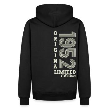 Cadeau original vintage 1952 70ème anniversaire - Sweat à capuche Premium bio Homme - noir - Dos - Nico (187cm)