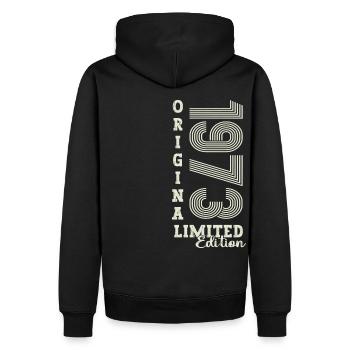 Cadeau original vintage 1973 49ème anniversaire - Sweat à capuche Premium bio Homme - noir - Dos - Nico (187cm)