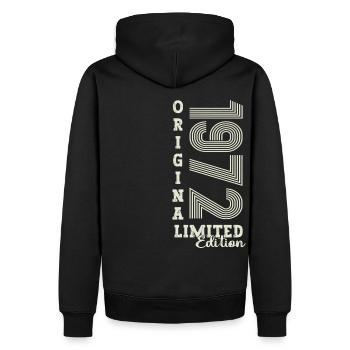 Original vintage 1972 50th birthday gift - Men’s Premium Organic Hoodie - black - Back - Nico (187cm)