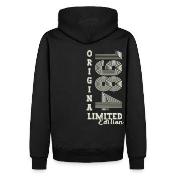 Original vintage 1984 39th birthday gift - Men’s Premium Organic Hoodie - black - Back - Nico (187cm)