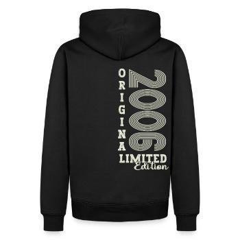 Original vintage 2006 16th birthday gift - Men’s Premium Organic Hoodie - black - Back - Nico (187cm)