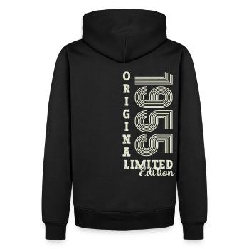 Original vintage 1955 67th birthday gift - Men’s Premium Organic Hoodie - black - Back - Nico (187cm)