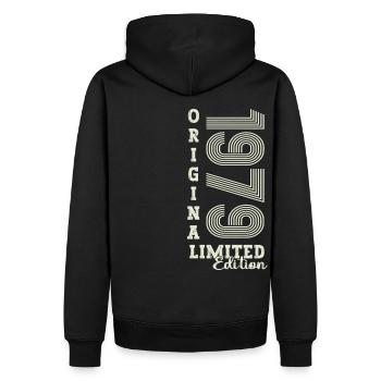 Original vintage 1979 43ème cadeau d’anniversaire - Sweat à capuche Premium bio Homme - noir - Dos - Nico (187cm)