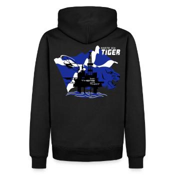 Oil Rig Oil Field North Sea Tiger Aberdeen - Men’s Premium Organic Hoodie - black - Back - Nico (187cm)