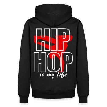 hip hop is my life - Sweat à capuche Premium bio Homme - noir - Dos - Nico (187cm)