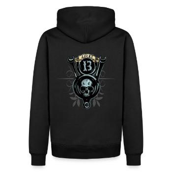 V8 Power Lucky 13 - Sweat à capuche Premium bio Homme - noir - Dos - Nico (187cm)