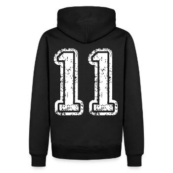 11 - Sweat à capuche Premium bio Homme - noir - Dos - Nico (187cm)