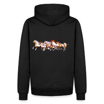 Troupeau de chevaux sauvages - Sweat à capuche Premium bio Homme - noir - Dos - Nico (187cm)