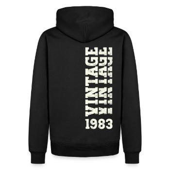 40th Birthday Man Vintage 1983 Vintage - Sweat à capuche Premium bio Homme - noir - Dos - Nico (187cm)