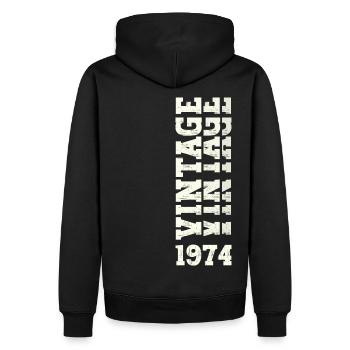 49. Geburtstag Mann Jahrgang 1974 Vintage - Männer Premium Bio Hoodie - Schwarz - Hinten - Nico (187cm)