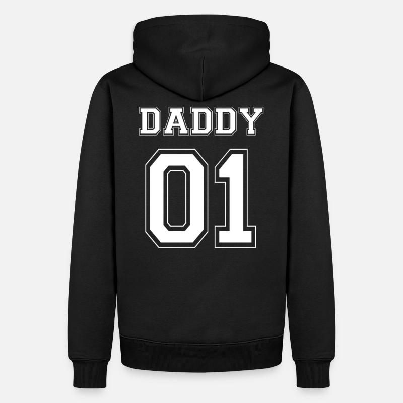 PAPA 01 - ÉDITION BLANCHE - Sweat à capuche Premium bio Homme - noir