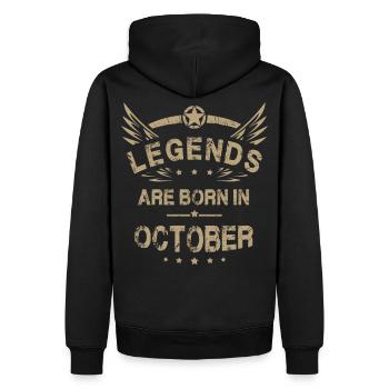 Geburtstag - Legenden sind im Oktober geboren - Männer Premium Bio Hoodie - Schwarz - Hinten - Nico (187cm)
