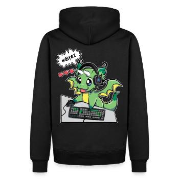 Green Gaming Dragon - Competitive PVP is Life - Men’s Premium Organic Hoodie - black - Back - Nico (187cm)