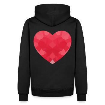 POLYGON HEART Birthday Valentine Hearts - Men’s Premium Organic Hoodie - black - Back - Nico (187cm)