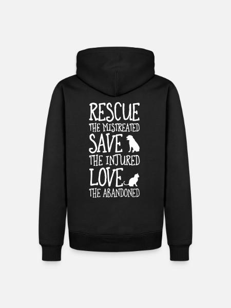 Rescue The Mistreated - Männer Premium Bio Hoodie - Schwarz