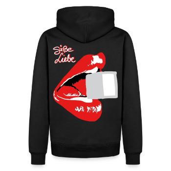 Suesse Liebe - Männer Premium Bio Hoodie - Schwarz - Hinten - Nico (187cm)