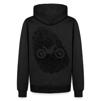 Empreinte avec Moto Trial - Sweat à capuche Premium bio Homme - noir - Dos - Nico (187cm)