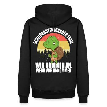 Schildkröten Wander Team - Männer Premium Bio Hoodie - Schwarz - Hinten - Nico (187cm)