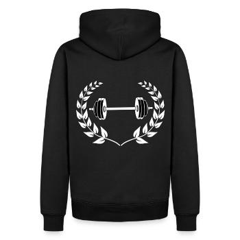 Haltère Haltère Musculation Fitness Musculation Musculation - Sweat à capuche Premium bio Homme - noir - Dos - Nico (187cm)