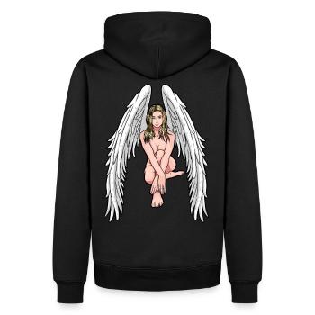 Noël Ange Gardien Ange Céleste - Sweat à capuche Premium bio Homme - noir - Dos - Nico (187cm)