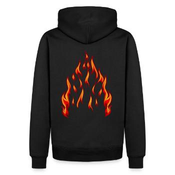 Marque Fire Flame Inferno Flame Fiery Heat - Sweat à capuche Premium bio Homme - noir - Dos - Nico (187cm)