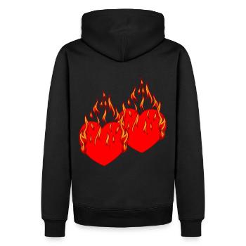 Coeur Valentin Love Flame Romantique - Sweat à capuche Premium bio Homme - noir - Dos - Nico (187cm)