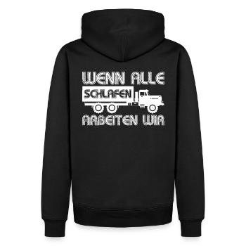 Helden des Alltags - die alles am Laufen halten - Männer Premium Bio Hoodie - Schwarz - Hinten - Nico (187cm)