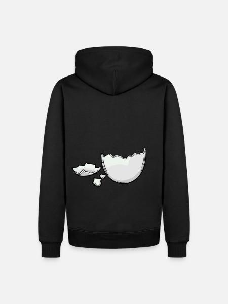 Eggshell Egg Eggs Hatch Baby Birth Pregnant - Men’s Premium Organic Hoodie - black
