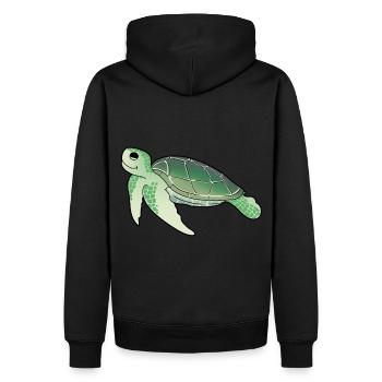 Meeresbewohner Schildkröte Schildkröten - Männer Premium Bio Hoodie - Schwarz - Hinten - Nico (187cm)