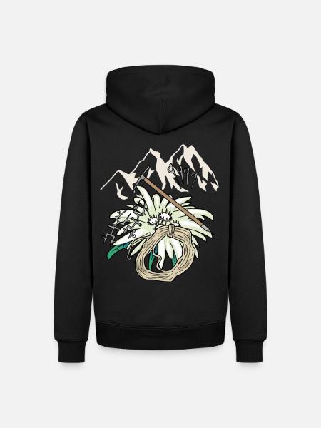 Bergsteiger Outdoor Gebirge Bergsteigen Edelweiß - Männer Premium Bio Hoodie - Schwarz