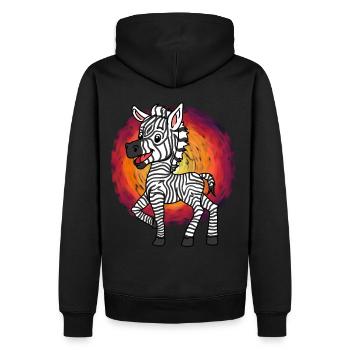 Zebra Sonne Afrika Wildnis Serengeti Kinder Zoo - Männer Premium Bio Hoodie - Schwarz - Hinten - Nico (187cm)