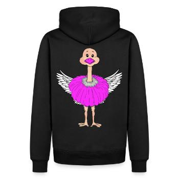 Oiseau Autruche Fantaisie Oiseaux Ailes Plumes d’oiseaux - Sweat à capuche Premium bio Homme - noir - Dos - Nico (187cm)