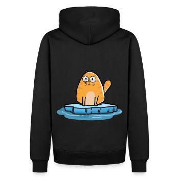 Katze Winterzeit Kalt Frost Xmas - Männer Premium Bio Hoodie - Schwarz - Hinten - Nico (187cm)