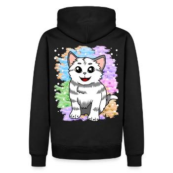 Fantaisie chaton chats monde de rêve fantaisie nature - Sweat à capuche Premium bio Homme - noir - Dos - Nico (187cm)