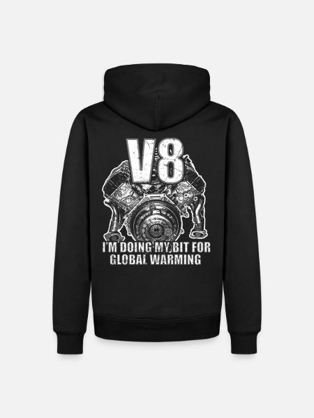V8 Big Block, Tuningteile - Männer Premium Bio Hoodie - Schwarz