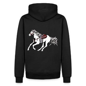 Cheval occidental équitation western cowboy cheval galop - Sweat à capuche Premium bio Homme - noir - Dos - Nico (187cm)