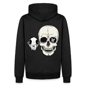 Halloween Bone Skull Cat Human Mouse - Men’s Premium Organic Hoodie - black - Back - Nico (187cm)