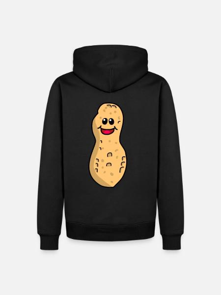 Pinda Pinda Grappig Leuk Noot Emotie Gelukkig - Mannen Premium Bio hoodie - zwart