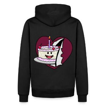 Herz Geburtstag Torte Glückwunsch Kuchen Gebäck - Männer Premium Bio Hoodie - Schwarz - Hinten - Nico (187cm)
