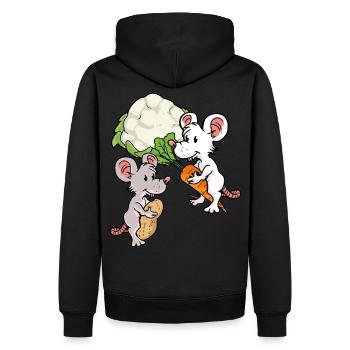 Souris Eco Bio Légumes Rongeurs Souris de la faim - Sweat à capuche Premium bio Homme - noir - Dos - Nico (187cm)